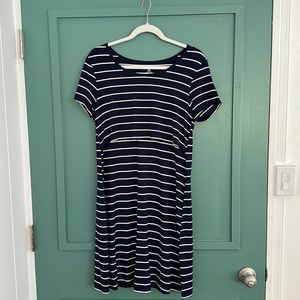 Brand New wTags - Kindred Bravely Maternity & Nursing Lounge Dress, Navy Stripe